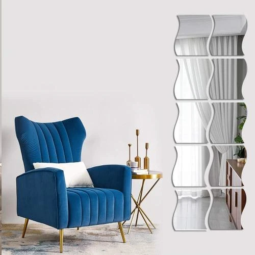 Miroirs autocollants muraux ondulés 3D, Beser Lee - Vue principale