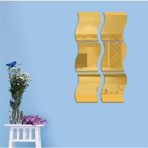 Détail de Miroirs autocollants muraux ondulés 3D, Beser Lee