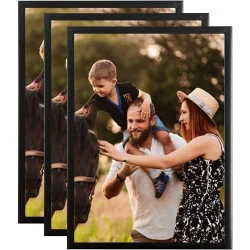 Innova Cadres Photo A4 Noir, Lot de 3, Vitre Plexi