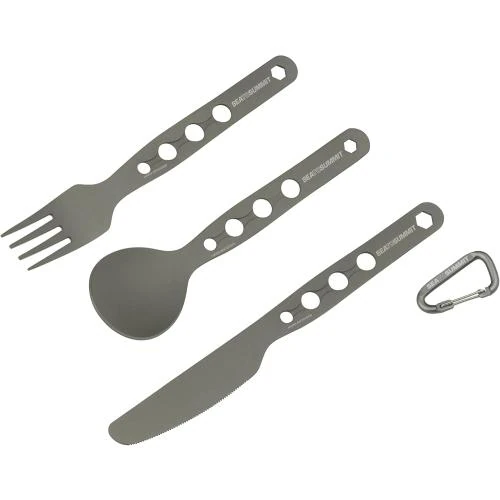Couverts Alphaset 3 pièces, gris anodisé, design élégant - Vue principale