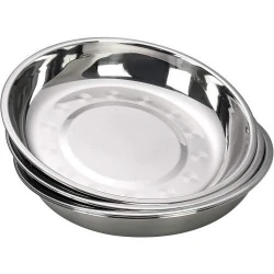 Assiettes rondes acier inoxydable, paquet de 4, Dehouse