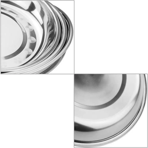 Zoom sur Assiettes rondes acier inoxydable, paquet de 4, Dehouse