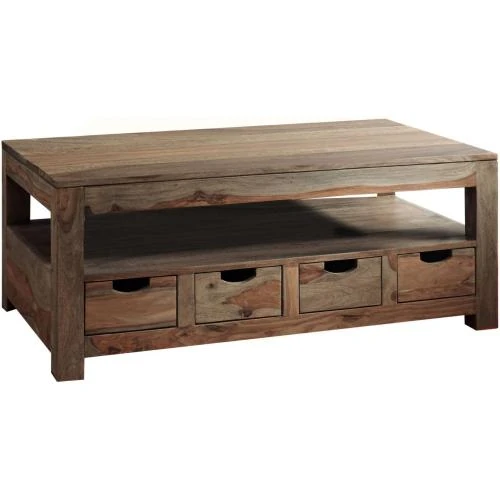 Table Basse Bois Massif Palissandre Nature Grey - Vue principale