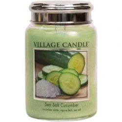 Bougie parfumée Village Candle, sel de mer, couleur verte