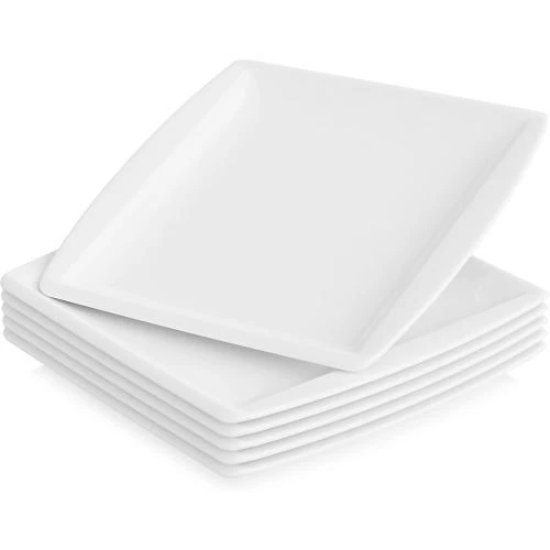 Assiette à dessert porcelaine blanche, 6 pièces MALACASA - Vue principale
