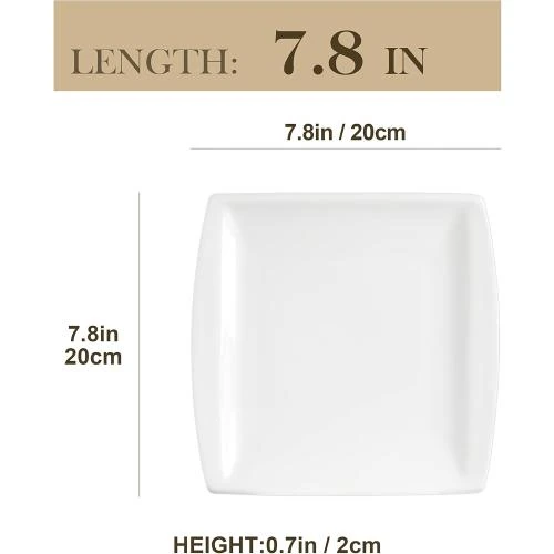 Détail de Assiette à dessert porcelaine blanche, 6 pièces MALACASA
