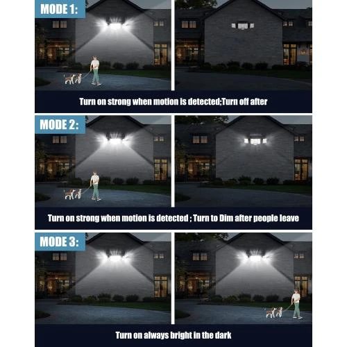 Zoom sur Vicalo Lampe Solaire Extérieur, 192 LED, Détecteur Mouvement