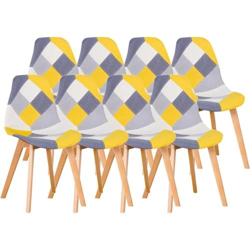 Chaises Salle à Manger Scandinaves, Lot 4, Jaune - Vue principale