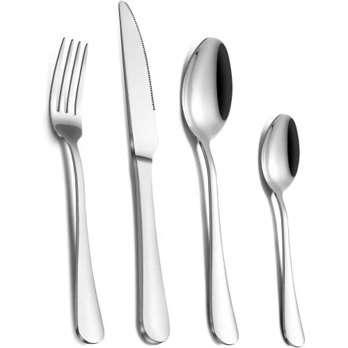 Pleafind Couverts 24 pièces Acier Inoxydable Miroir - Vue principale