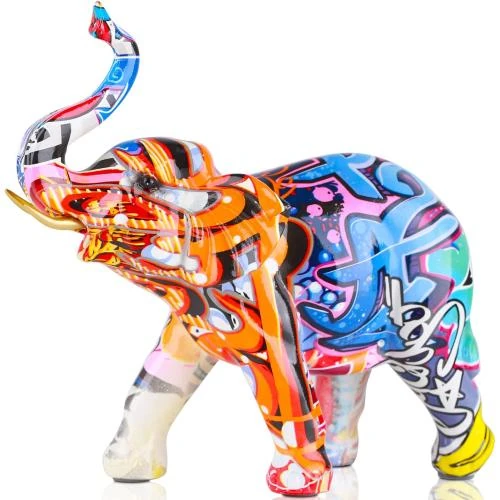 XMGZQ Statue Éléphant Décoration Intérieur Multicolore - Vue principale