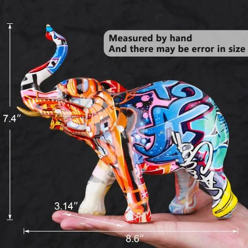 Détail de XMGZQ Statue Éléphant Décoration Intérieur Multicolore