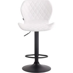 Tabourets Bar Cork Similicuir Blanc, Pivotants 360° en situation
