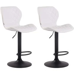 Tabourets Bar Cork Similicuir Blanc, Pivotants 360°