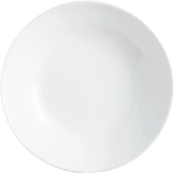 Assiettes creuses verre opale Arcopal, 12 pièces, blanc