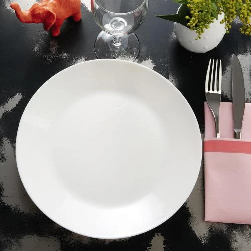Détail de Assiettes creuses verre opale Arcopal, 12 pièces, blanc