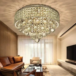 Lustre Cristal Moderne Élégant 6 Lumières G9 pour Salon