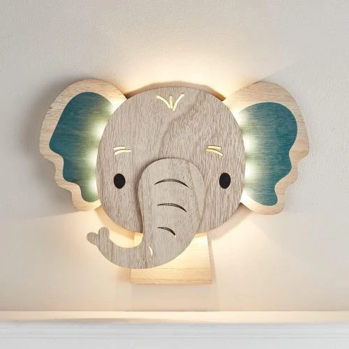 Détail de Applique Murale Enfant Éléphant Lights4fun, 34 LED Blanc Chaud