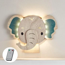 Applique Murale Enfant Éléphant Lights4fun, 34 LED Blanc Chaud