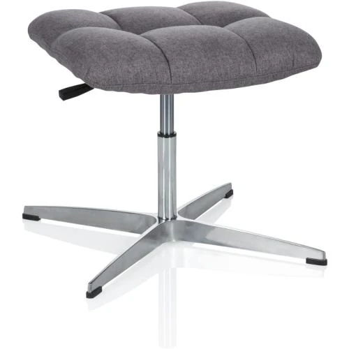 Tabouret élégant design rétro SARANTO gris tissu, pouf salon - Vue principale