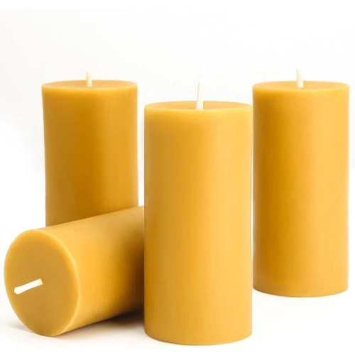 Bougies piliers cire d'abeille naturelles, 100% faites main, longue durée - Vue principale