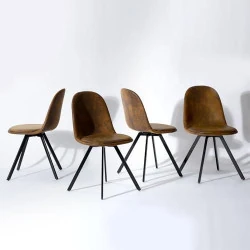 Lot Homy Casa: 4 Chaises Douces Dossier Métal pour Salle à manger