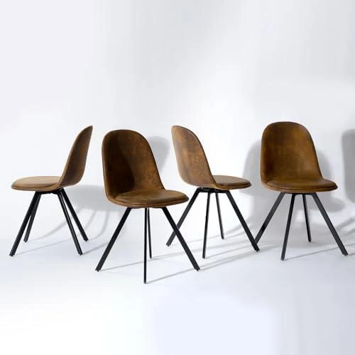 Lot Homy Casa: 4 Chaises Douces Dossier Métal pour Salle à manger - Vue principale