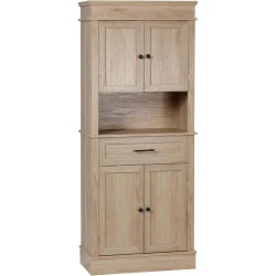 Buffet Cuisine Armoire Multi Rangements Chêne Clair