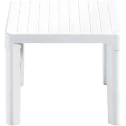 Table Basse Extérieur Résine Blanche Runadi, Design Italien