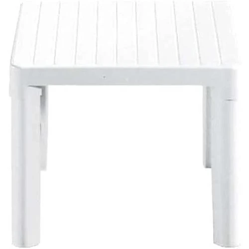 Table Basse Extérieur Résine Blanche Runadi, Design Italien - Vue principale