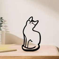 Sculpture murale chat métal, art mural minimaliste moderne