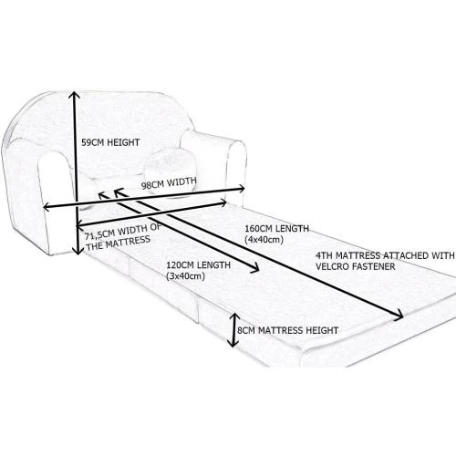 Détail de Pro Cosmo Sofa Futon, Pouf, Tabouret, Oreiller Enfants