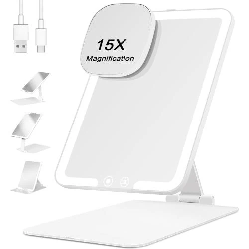 Miroir Cosmétiques FANCYSEEU Éclairage Pliable, 3 Couleurs - Vue principale