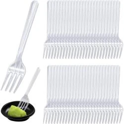 Fourchettes transparentes réutilisables, lot de 50 unités