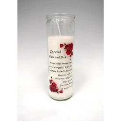 Vase funéraire, bougie en cire, spécial maman, papa