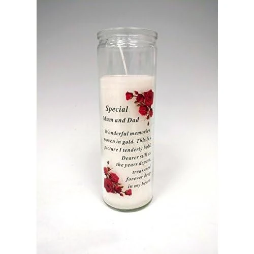Vase funéraire, bougie en cire, spécial maman, papa - Vue principale
