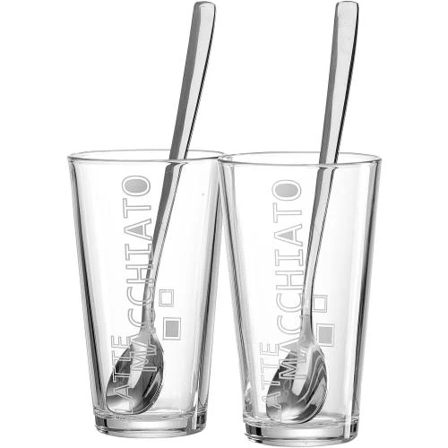 Ritzenhoff Breker Latte Macchiato Lena, Lot 2 Verres, Cuillères - Vue principale