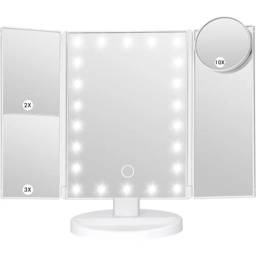 Miroir maquillage LeeWent lumineux, tactile, trois volets - Vue principale