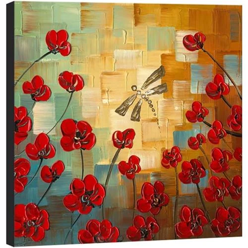 Peinture huile sur toile libellule Wieco Art, décoration - Vue principale