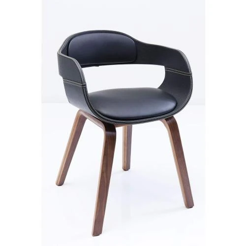 Chaise Costa Kare Design, Marron Noir, Aspect Cuir - Vue principale