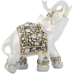 Statue Éléphant Blanc Vintage HEEPDD, Décoration Chanceuse