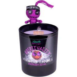 Bougie Voodoo Naturally Wicked, poupée vaudou, cristal