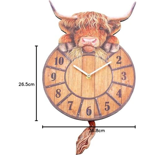 Zoom sur Horloge Murale Highland Tickin, NEMESIS NOW, Vintage