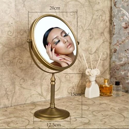Détail de Miroir rond rétro laiton Weare Home, double face, 3x