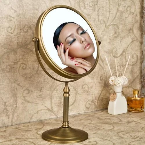 Miroir rond rétro laiton Weare Home, double face, 3x - Vue principale