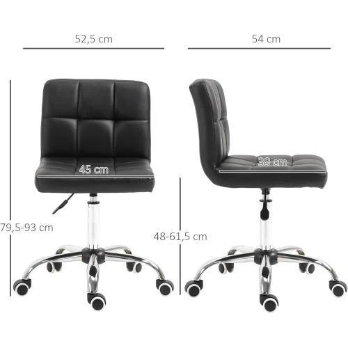 Zoom sur Chaise de Bureau Design Noir, Ergonomique, Pivotante 360