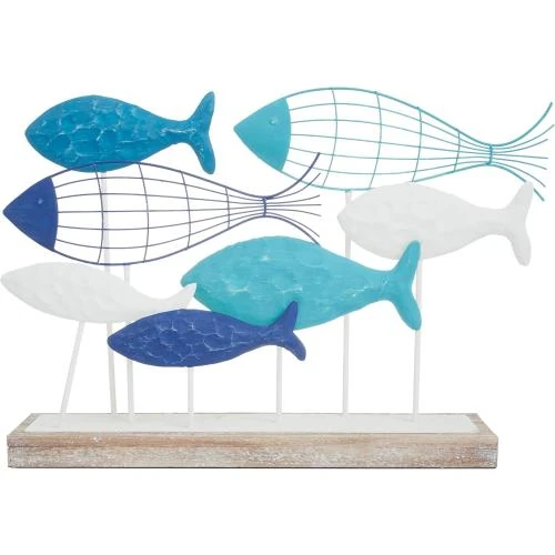 Sculpture Fer Bleu Deco 79, Élégance Moderne - Vue principale