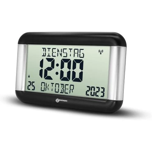 Zoom sur Horloge Calendrier Geemarc Viso8, Réglage Automatique, Grands Caractères