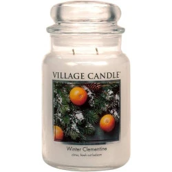 Bougie parfumée Village Candle Winter Clementine, verre blanc