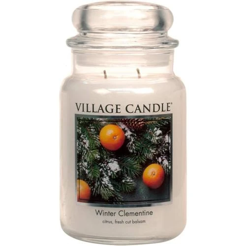 Bougie parfumée Village Candle Winter Clementine, verre blanc - Vue principale
