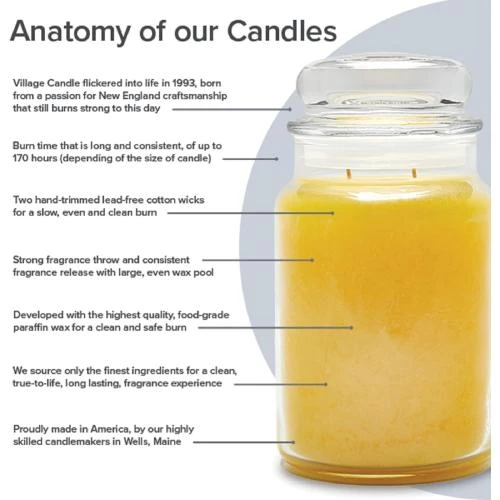Détail de Bougie parfumée Village Candle Winter Clementine, verre blanc